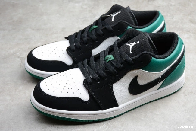 Mystic Low 1 Black Jordan White Air 553558-113 Green 0713